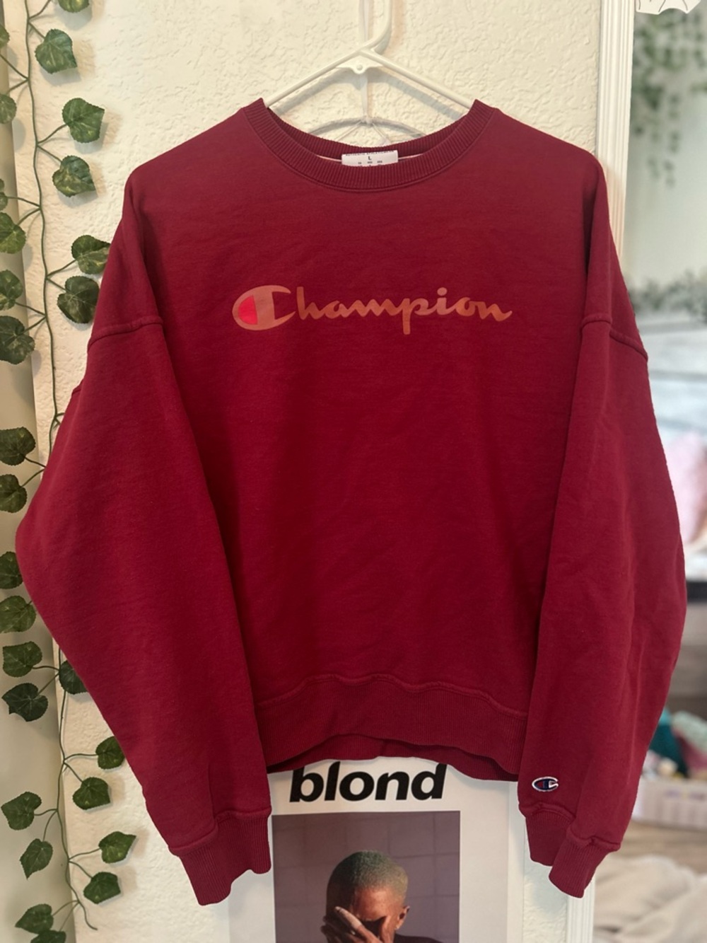 Champion Maroon Logo Pullover Sweatshirt